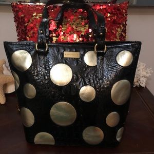 Brahmin Polka Dot Croc Leather Shopper
